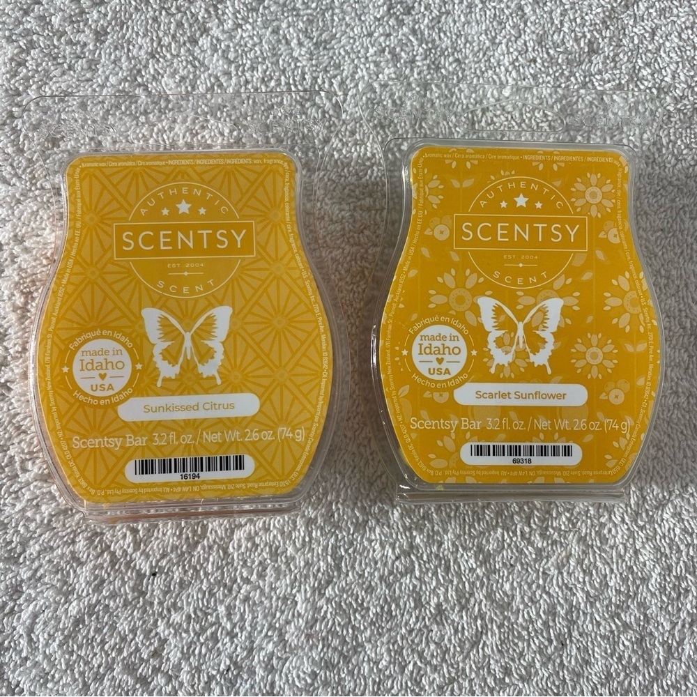 5/$35 Scentsy Sunkissed Citrus and Scarlet Sunflower Wax Bars